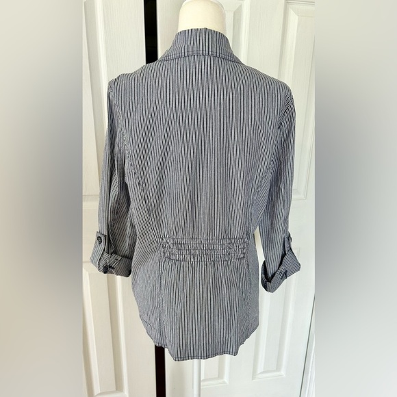 Jacket basic editions blazer woman size medium new condition stripes - Picture 2 of 5